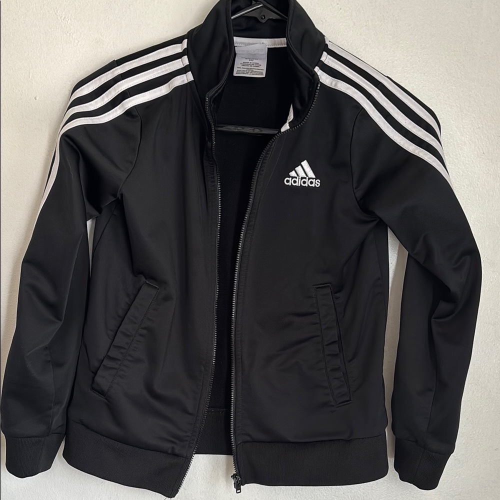 Adidas Black Jacket with White Accents